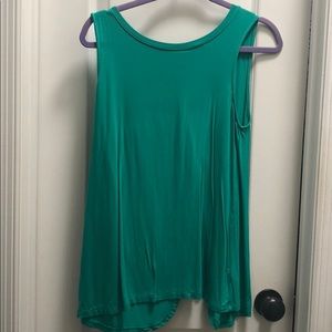 Green open back tank